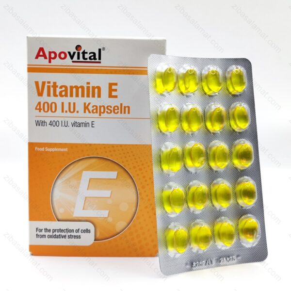 کپسول ژلاتینی نرم ویتامین E 400 واحد آپوویتال 40 عدد