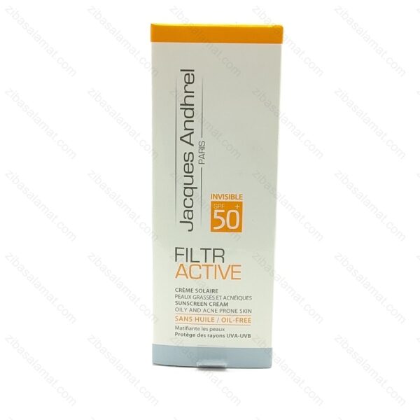کرم ضد آفتاب SPF50 فیلتر اکتیو ژاک آندرل پاریس مناسب پوست چرب 50 میلی لیتر