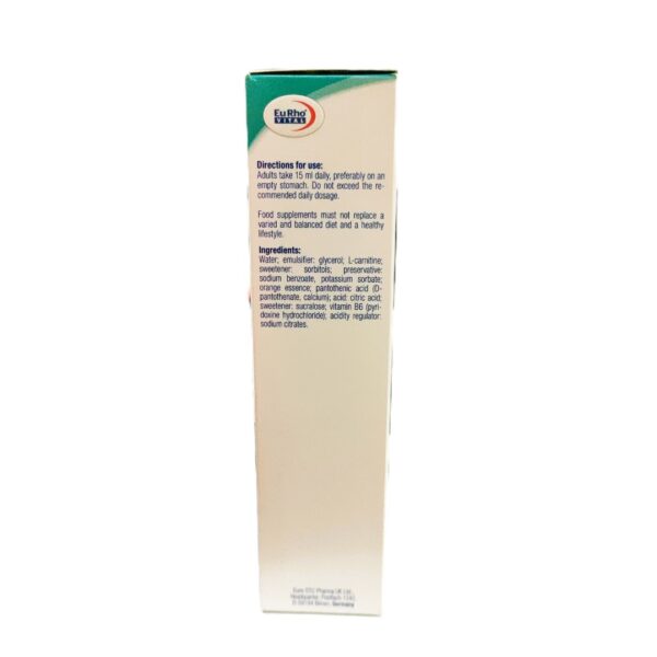 شربت ال کارنیتین پلاس لیکوئید یوروویتال | L Carnitin Plus Liquid - تصویر 2