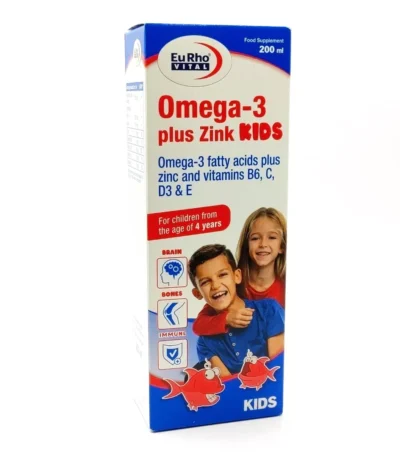 شربت امگا 3 پلاس زینک کیدز یوروویتال 200 میلی لیتر