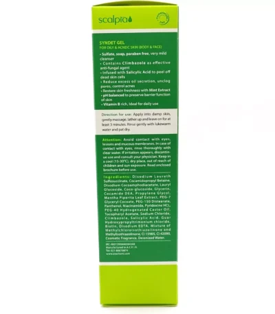 ژل شوینده غیر صابونی صورت و بدن پوست چرب اسکالپیا 200 میلی لیتر