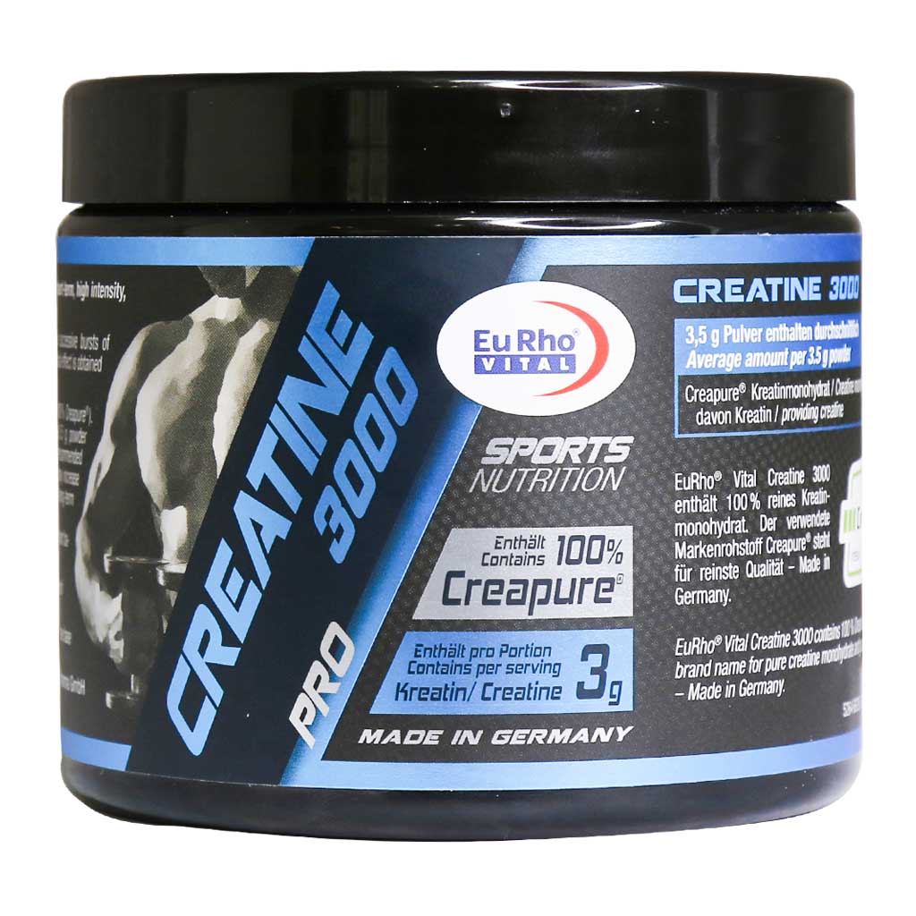 Eurho-Vital-Creatine-3000-250 پودر کراتین 3000 یوروویتال 250 گرم - تصویر 1