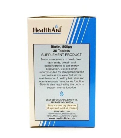 قرص بیوتین 800 میکروگرم هلث اید 30 عدد
