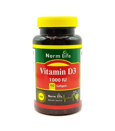 سافت ژل ویتامین D3 1000 واحد نورم لایف 60 عدد