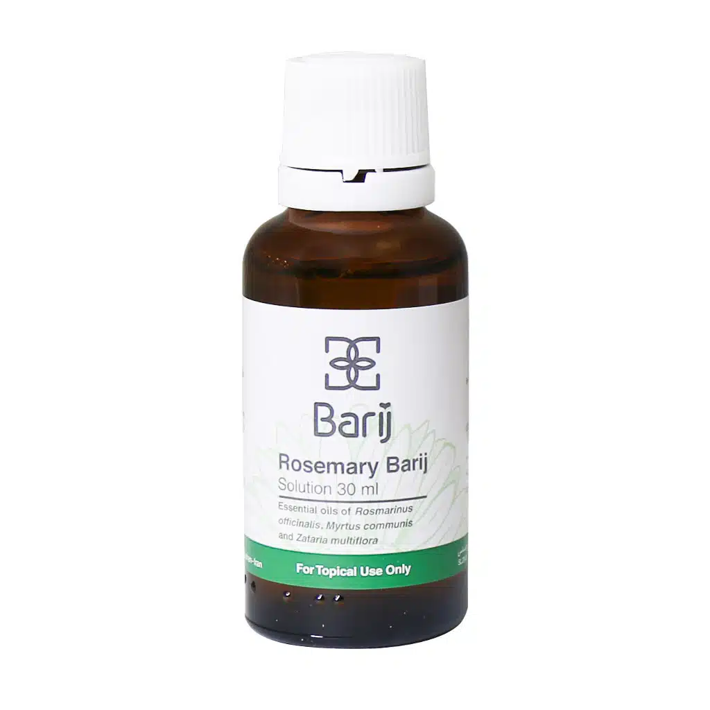 Barij-Essence-Hair-And-Eyebrow-Tonic-Solution-Contain-With-Rosemary-30-ml.jpg لوسیون موضعی رزماری باریج اسانس ۳۰ میلی لیتر - تصویر 1