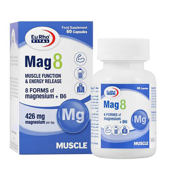 cb1ffda746f1a64a6b3df7b8b499451945588e62_1770740718 کپسول منیزیم 8 یوروویتال بسته 60 عددی - تصویر 1
