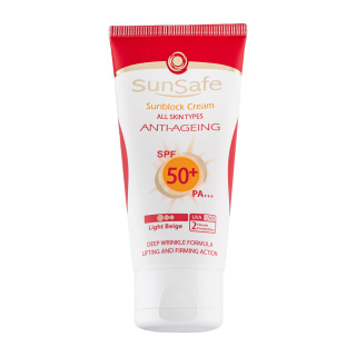 کرم ضد آفتاب و ضد چروک SPF50 رنگی سان سیف