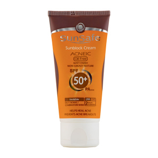 کرم ضد آفتاب بدون رنگ SPF50 پوست چرب سان سیف