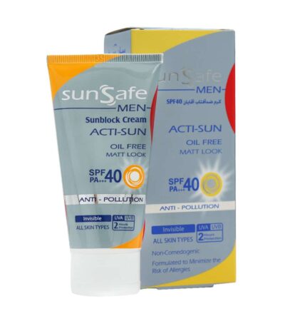کرم ضد آفتاب فاقد چربی spf40 آقایان سان سیف