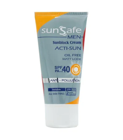 کرم ضد آفتاب فاقد چربی spf40 آقایان سان سیف