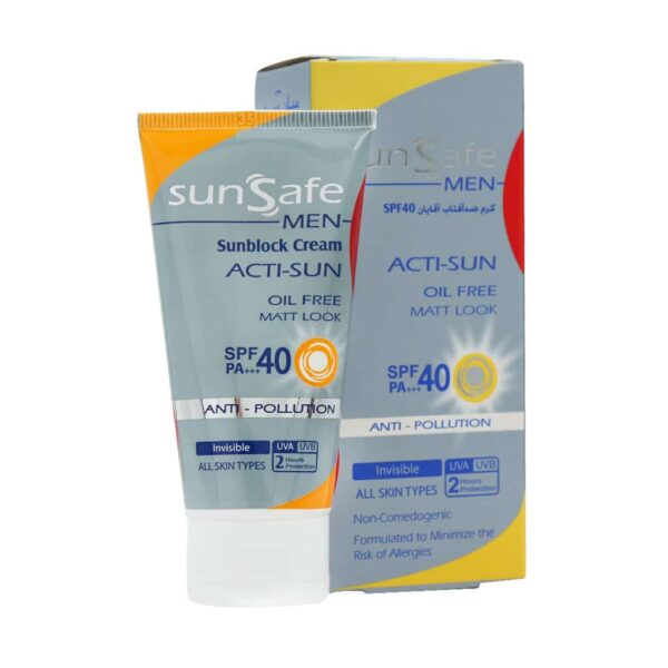 کرم ضد آفتاب فاقد چربی spf40 آقایان سان سیف