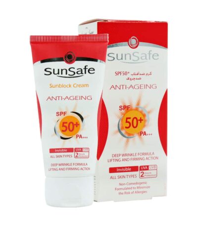 کرم ضد آفتاب و ضد چروک SPF50 بی رنگ سان سیف