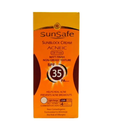کرم ضد آفتاب رنگی SPF35 پوست چرب سان سیف