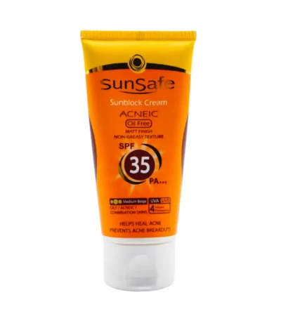 کرم ضد آفتاب رنگی SPF35 پوست چرب سان سیف