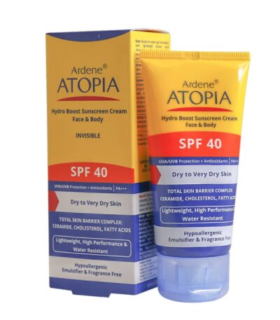 کرم ضد آفتاب بی رنگ SPF40 آتوپیا آردن