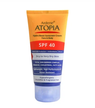 کرم ضد آفتاب بی رنگ SPF40 آتوپیا آردن
