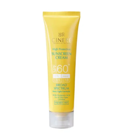 کرم ضد آفتاب SPF60 بدون رنگ سینره مناسب انواع پوست
